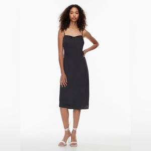 Aritzia Wilfred Only Square Neck Slip Satin Midi Dress